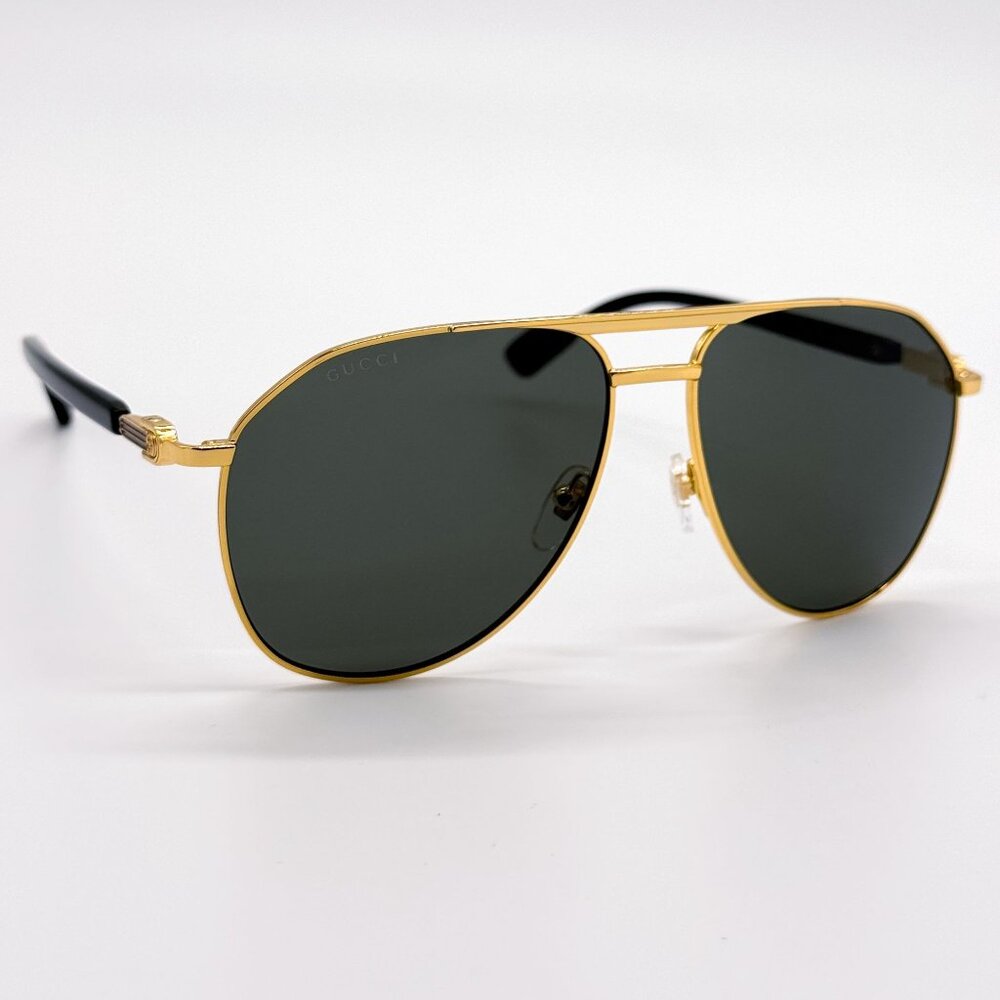 NEW GUCCI SUNGLASSES GG1220S 001 BLACK/GOLD UNISEX EYEWEAR - Picture 5 of 11